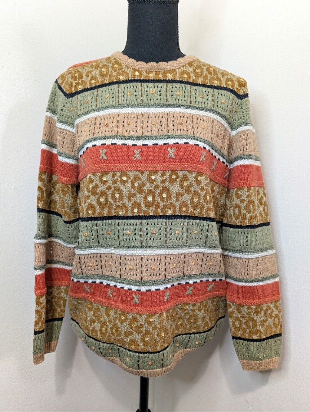 VTG Alfred Dunner Sweater Prairiecore Cottagecore Barncore Countryside Chic S